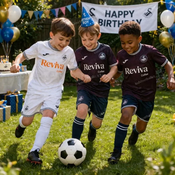 Swansea City home and away kids kits 2025_26-image