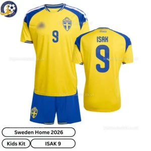 Sweden World Cup Kids Kit 2026-ISAK 9-over view