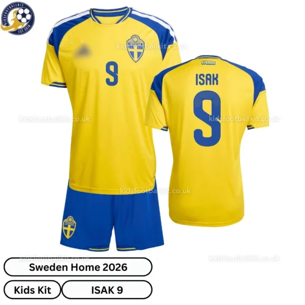 Sweden World Cup Kids Kit 2026-ISAK 9-over view