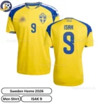 Sweden World Cup Men Shirt 2026-ISAK 9-over view