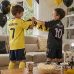 Al Nassr and Inter Miami Birthday Gift Pack – Home and Away Kids Football Kit 2025_26 – RONALDO 7 and MESSI 10-image
