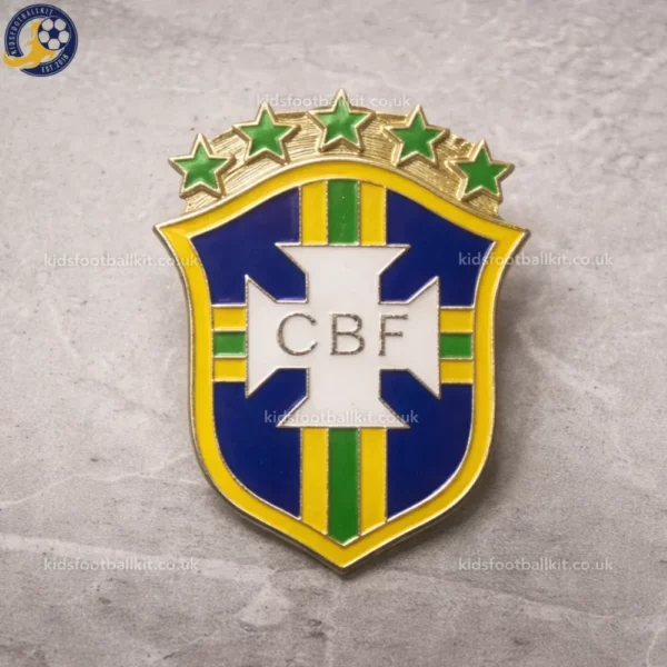 Brazil Football Pin Badge - Front View