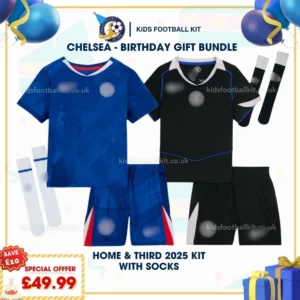 Chelsea home and third kids kits 25_26-blur