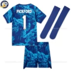 England Goalkeeper kids kit 2026-back view with socks- PICKFORD 1