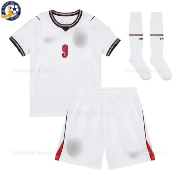 England-KANE-9-Home-World-Cup-2026-Kids-Football-Kit-front-view-with-socks-r