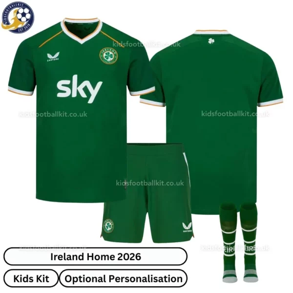 Ireland Home Kids Football Kit 2026-over view-re