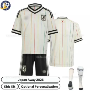 Japan Away Kids Kit 2026-over view with socks