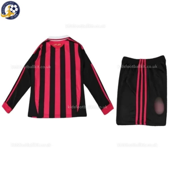 Retro AC Milan home kids kit 09_10 long sleeves -back view