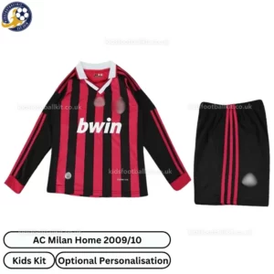 Retro AC Milan home kids kit 09_10 long sleeves -front view
