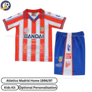 Retro Atletico Madrid Home Kids Kit 96_97 -front view