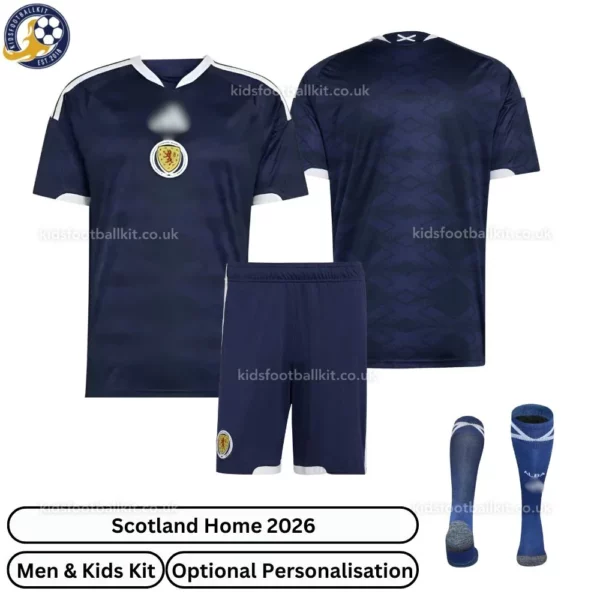 Scotland World Cup Home Men and Kids Kit 2026-over view with socks