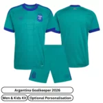 Argentina Away Goalkeeper Men and Kids Kit 2026-over view