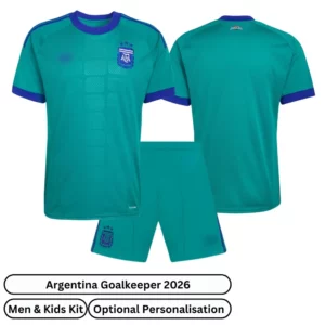 Argentina Away Goalkeeper Men and Kids Kit 2026-over view