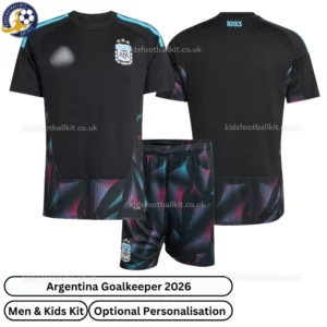 Argentina Goalkeeper Men and Kids Kit 2026-over view