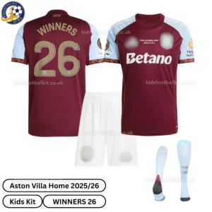 Aston Villa Home Kids Kit 25_26-WINNERS 26-over view