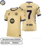 Barcelona Away Men Shirt 25_26-over view-FERRAN 7