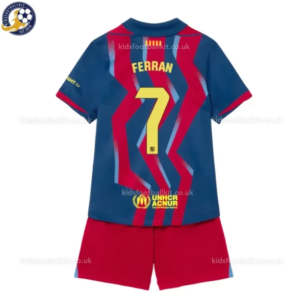 Barcelona Fourth Kids Kit 25_26-back view-FERRAN 7