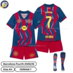 Barcelona Fourth Kids Kit 25_26-over view-FERRAN 7
