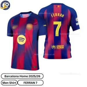 Barcelona Home Men Shirt 25_26-over view-FERRAN 7