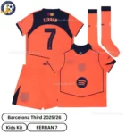 Barcelona Third Kids Kit 25_26-over view-FERRAN 7