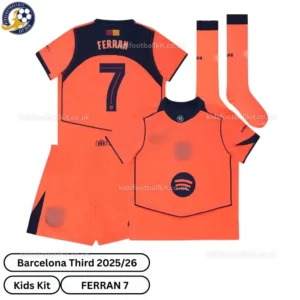 Barcelona Third Kids Kit 25_26-over view-FERRAN 7