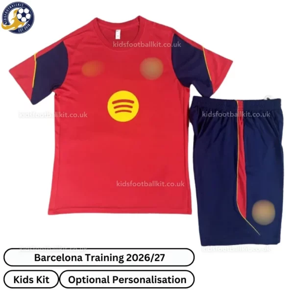 Barcelona Training Kids Kit 26_27-front view-red