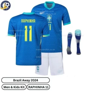 Brazil-Away-Kids-Football-Kit-2024_25-–-RAPHINHA-11-With-Socks-r