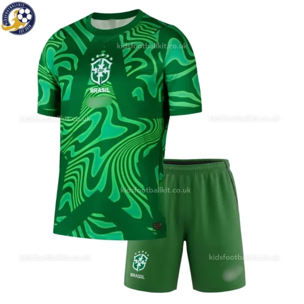 Brazil Goalkeeper Kids Kit 2026-front view-green