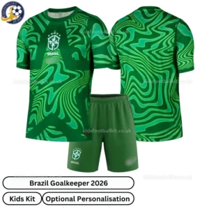 Brazil Goalkeeper Kids Kit 2026-over view-green