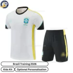 Brazil Training Kids Kit 2026-front view-White