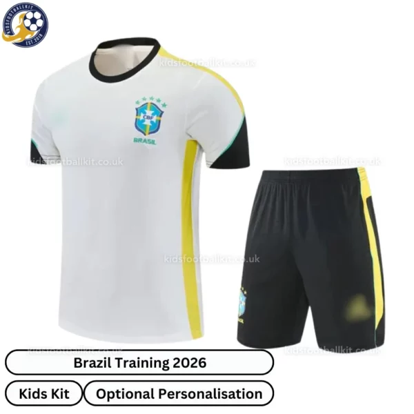 Brazil Training Kids Kit 2026-front view-White