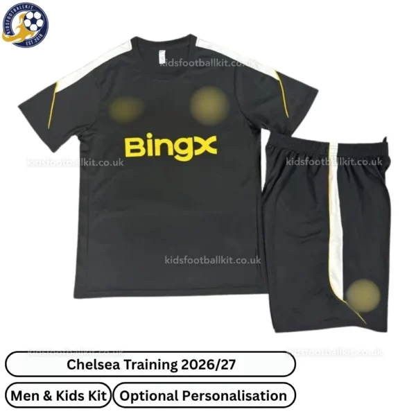 Chelsea Training Men and Kids Kit 26_27-front view-black