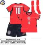 England Away Men and Kids Kit 2026-over view-BELLINGHAM 10