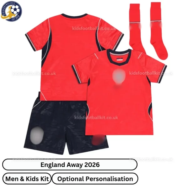 England Away Men and Kids Kit 2026-over view with socks