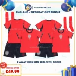 England Away kids kits 2026 with socks