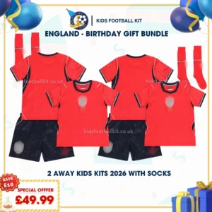 England Away kids kits 2026 with socks