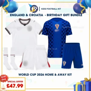 England & Croatia home and away kids kits 2026
