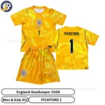 England Goalkeeper men and kids kit 2026-PICKFORD 1-over view-yellow