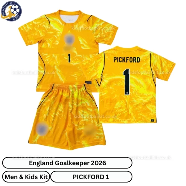England Goalkeeper men and kids kit 2026-PICKFORD 1-over view-yellow