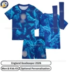 England Goalkeeper men and kids kit 2026-over view with socks