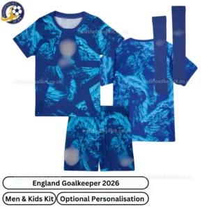 England Goalkeeper men and kids kit 2026-over view with socks