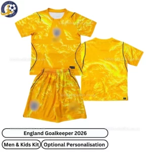 England Goalkeeper men and kids kit 2026-over view-yellow