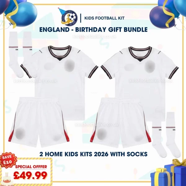 England Home kids kits 2026 with socks