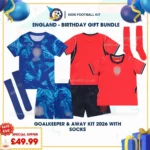 England goalkeeper and away kids kits 2026