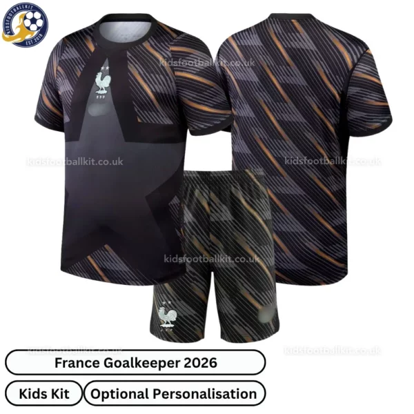 France Goalkeeper Kids Kit 2026-over view-black