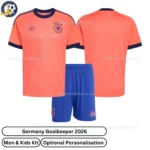 Germany goalkeeper men and kids kit 2026-over view-orange