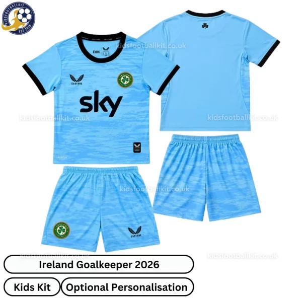 Ireland Goalkeeper Kids Kit 2026-over view-blue
