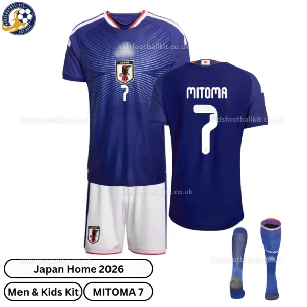 Japan World Cup Mitoma 7 Home Men and Kids Kit 2026 | Kids Gift