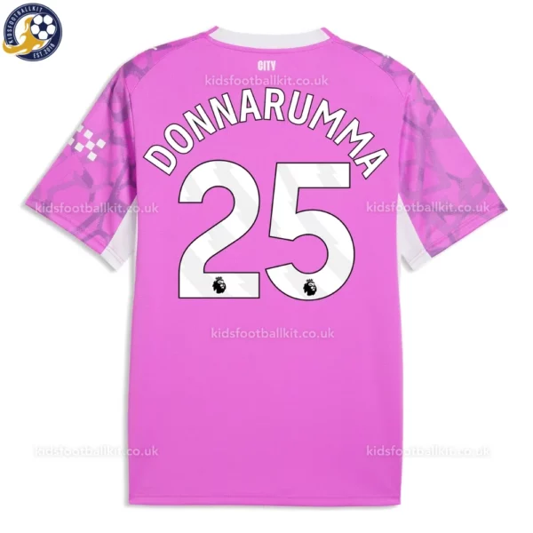 Manchester City Goalkeeper Kids Kit 26_27-back view-pink-DONNARUMMA 25