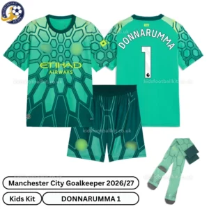 Manchester City Goalkeeper Kids Kit 26_27-over view-green-DONNARUMMA 1